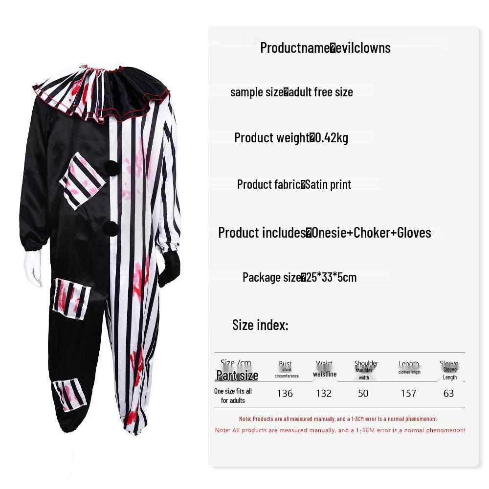 Halloween Horror Clown Costume for Cosplay & Stage Performance