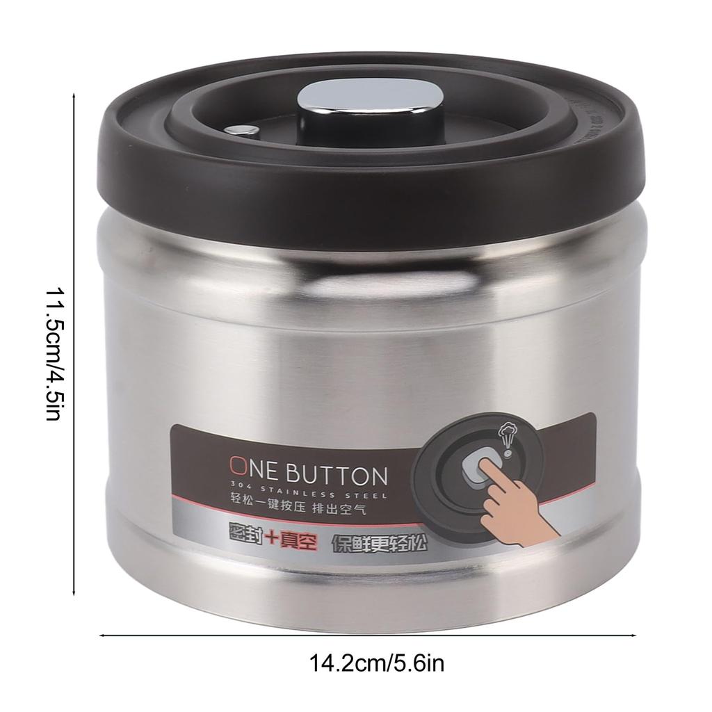 Вакуумный кофейный контейнер из нержавеющей стали для кофе, герметичный контейнер для хранения кофейных зерен, для чая, запуск вакуума One Touch из нержавеющей стали