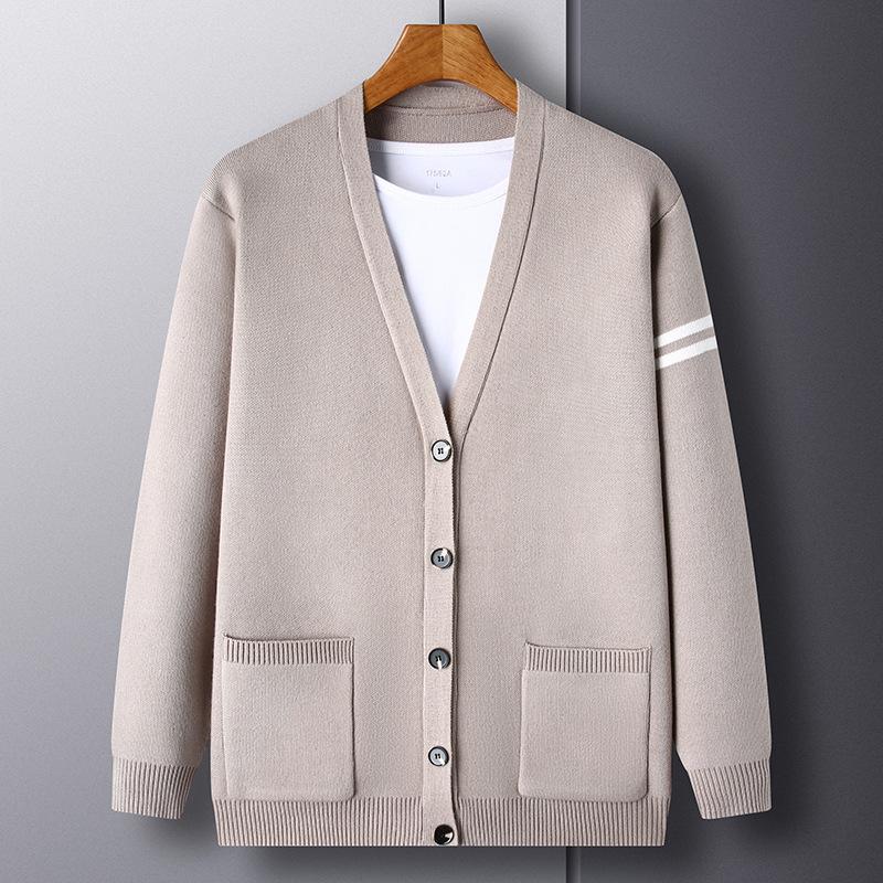 Autumn Men's Cardigan Knitted Jacket Young and Middle-aged Men's Loose Sweater Large Size Sweater Jacket