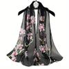 Luxury Fashion  Floral Print Chiffon Silk Scarf Female Spring And Summer Sunscreen Women Shawl Ventilate Wrap Scarves