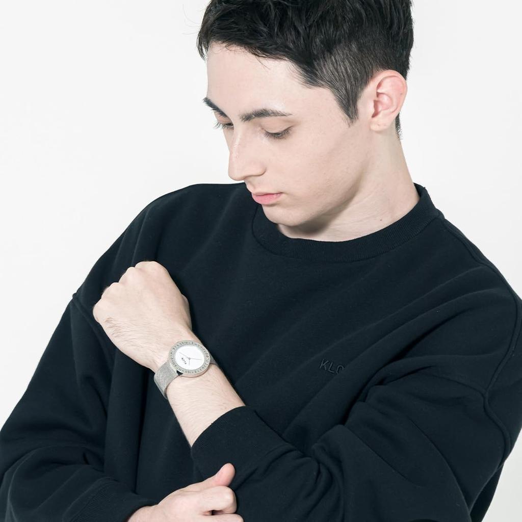 KLON Pair Watch Silver Popular Brand Waterproof Unisex Clone KLON ENGRAVE TIME X Men's Women's -SILVER MESH-(33mm 40mm)