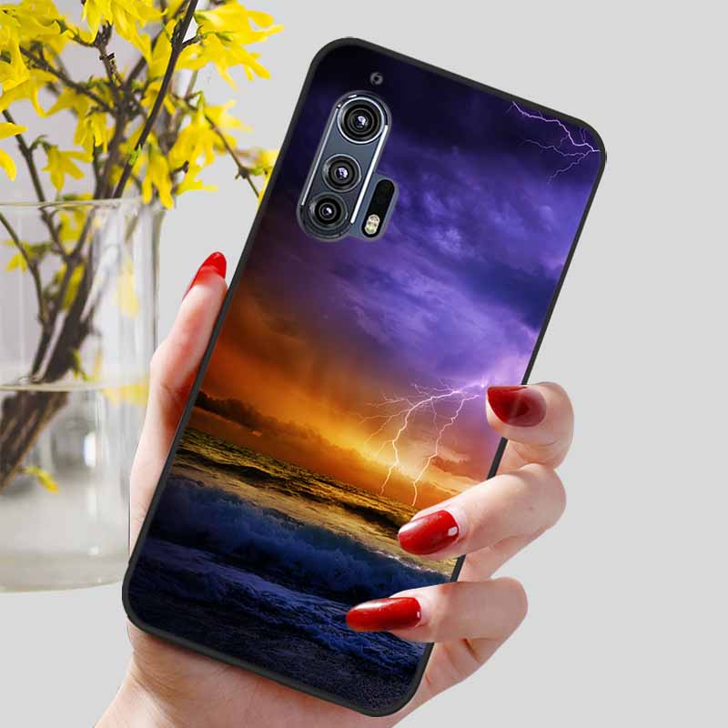 For Moto Edge Plus 2020 Case 6.7'' Flowers Soft TPU Beautiful Phone Cases for Motorola Edge+ 2020 Protect Silicon Bumper Cover