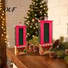 Holiday Countdown Decoration 24 Days Christmas Fireplace Advent Calendar, Calendar Ornament with Santa Claus Figures, Mechanical Scrolling for