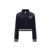 Sport Casual Knitted Full-Zip Collar Short Jacket Women Jacket Navy-Blue 24SRC102WGN2