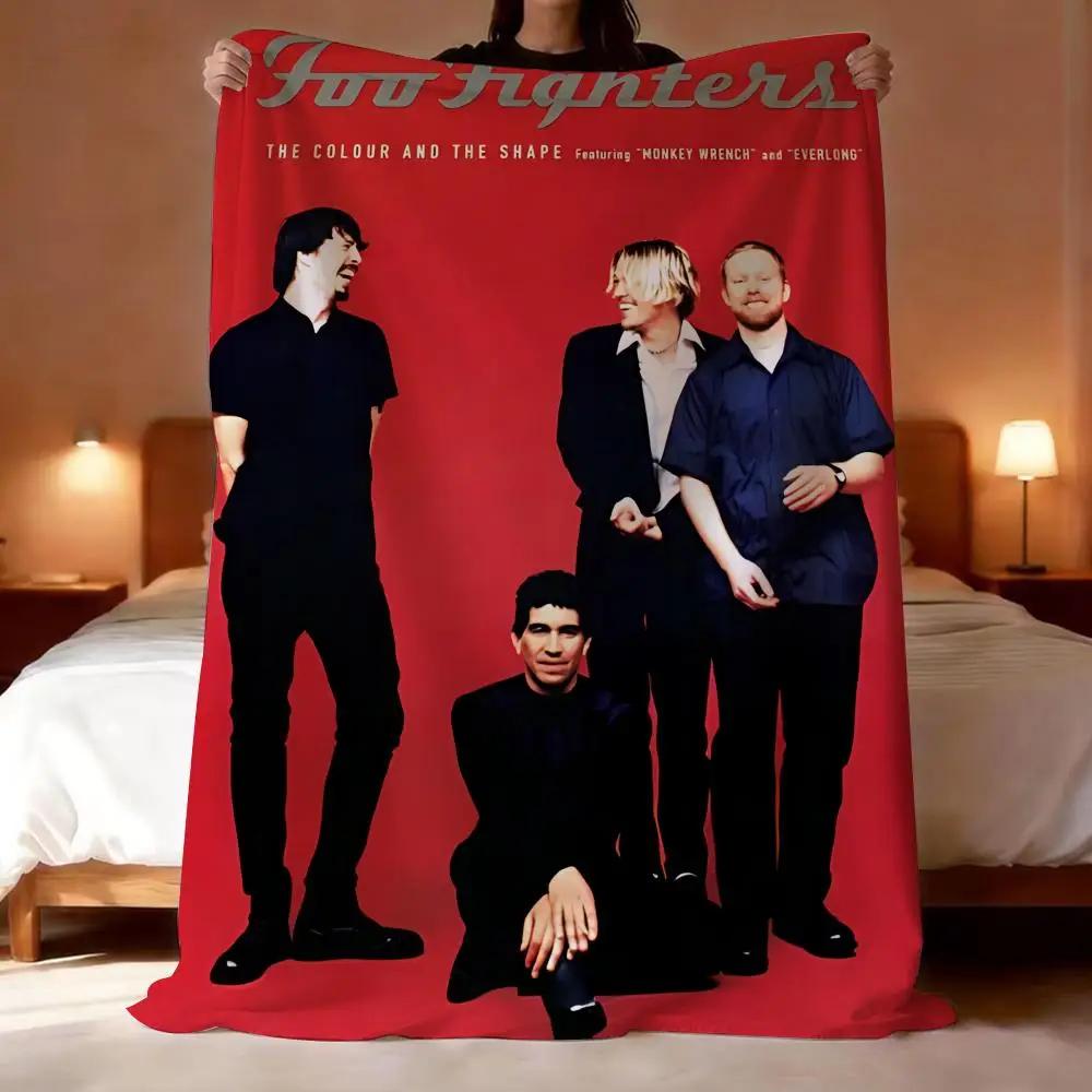 Classic Band F-Foo F-Fighters Throw Lightweight 240g Flannel Blanket Soft Skin-friendly for Summer Cooling