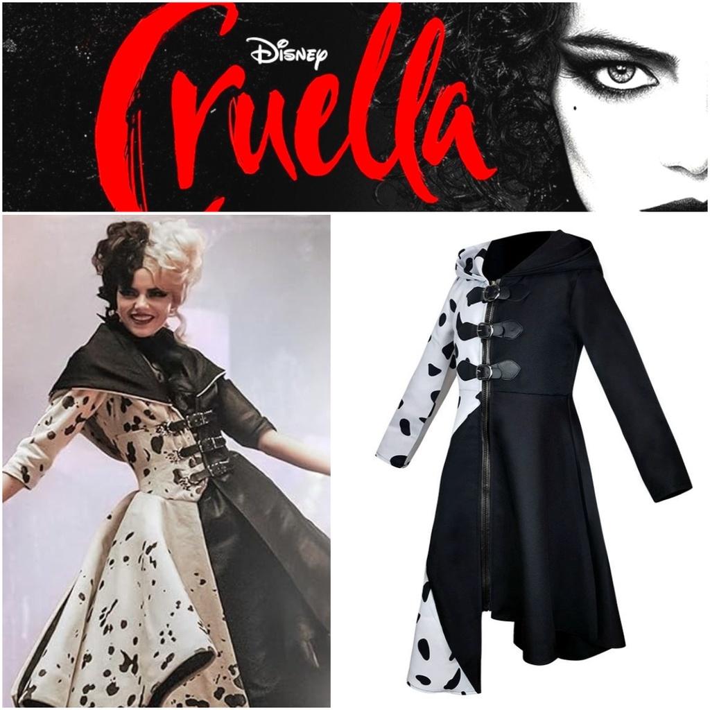 Cosplay Dress Inspired By 101 Dalmatians Black And White Witch Cruella De Vil