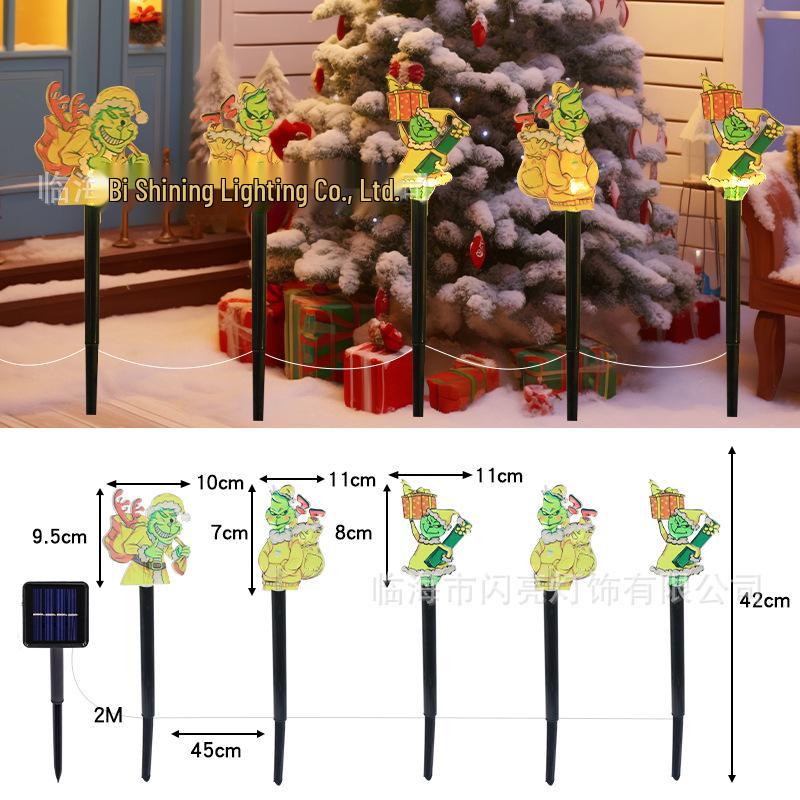 2025 Солнечные Рождественские Санта и Снеговик Светящиеся Гирлянды для Наружного Декора