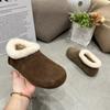 Модная зимняя повседневная женская обувь с круглым носком 2024 года, горячая распродажа, теплая женская обувь на толстой подошве со средним каблуком, водонепроницаемая, теплая зимняя обувь