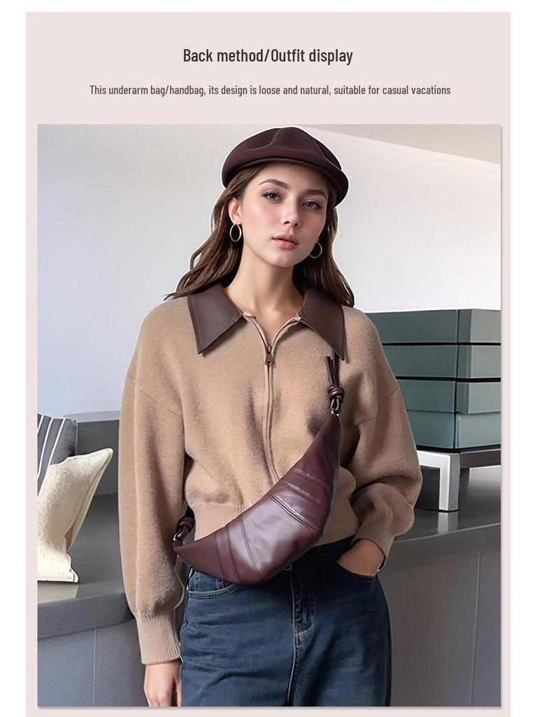 Модная универсальная сумка-кроссбоди в форме круассана - Женская популярная сумка-пельмень