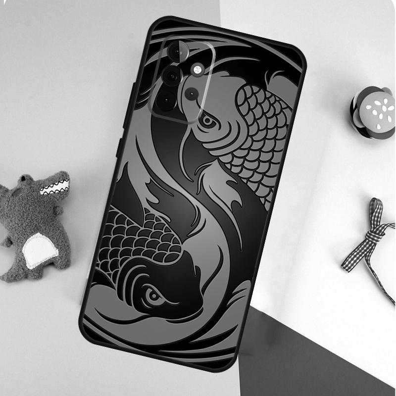 Чехол для телефона Samsung Galaxy A55 A35 A15 A54 A34 A14 A53 A33 A13 A05 A06 A16 A22 A32 A52 с изображением рыбы кои в стиле Инь-Ян