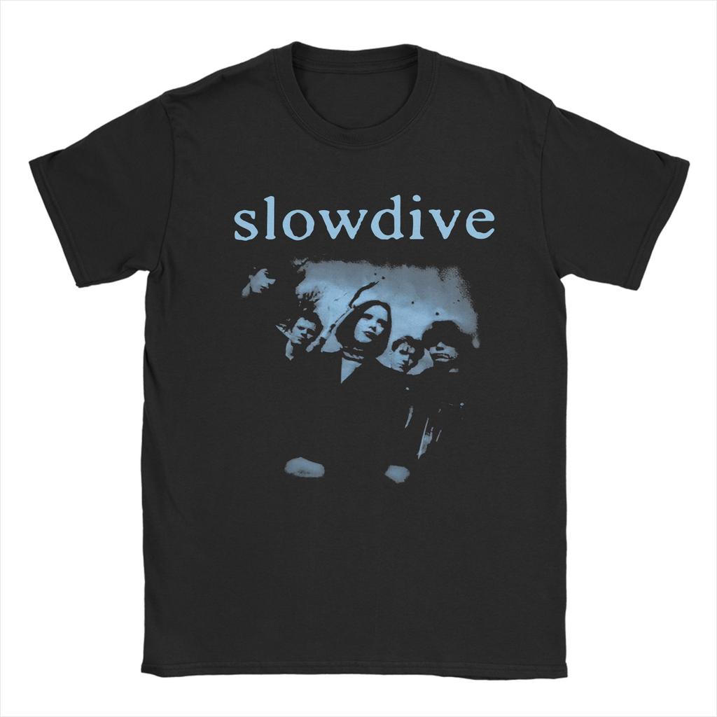 Casual Slowdive T-Shirts Men Crewneck 100% Cotton T Shirt Tour 90s Short Sleeve Tees Gift Idea Clothing
