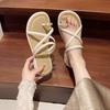 Wearing Beach Cover Toes Casual Cool Slippers Fairy Style with Skirt Flat Bottom One Word Slippers 2025 Summer and Autumn New