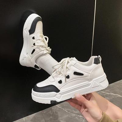 Мода 2024 Осень Маленькие Белые Туфли Новая Корейская Версия Студенток Увеличение Толстая Подошва Спортивная Повседневная Обувь