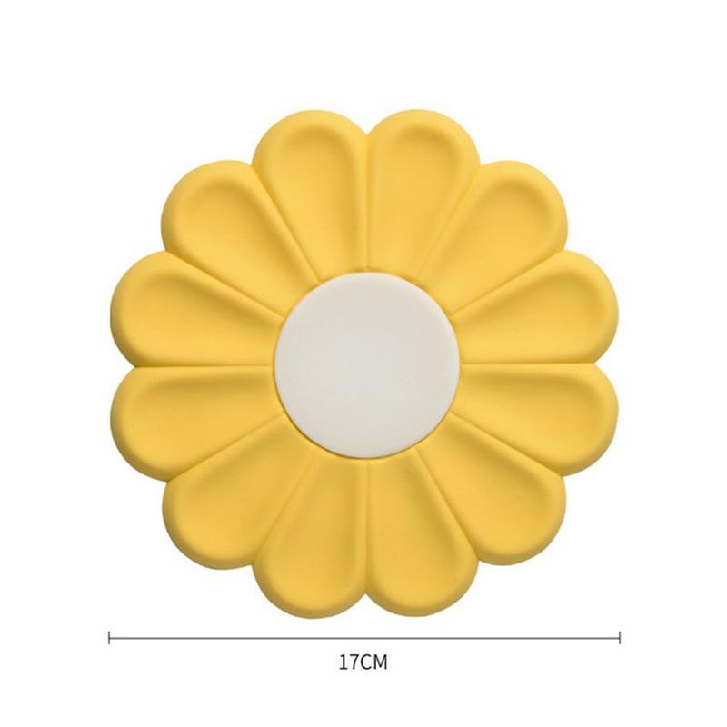 Силиконовая подставка в форме ромашки, кухонный стол, термостойкий противоожоговый коврик, чашка, посуда, подставка для столовых приборов, украшение стола
