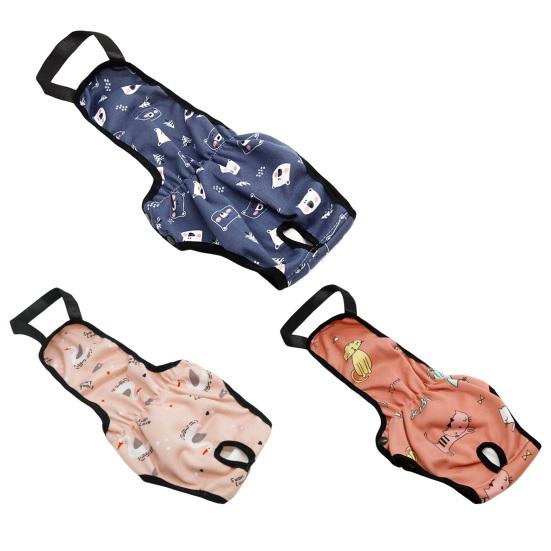 Менструальные штаны для домашних животных, многоразовые водонепроницаемые трусы с подгузниками для собак, женские гигиенические трусы с мультяшным узором, шорты с кнопкой