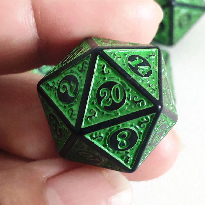 10 шт./набор акриловых игральных костей D20, многогранные, 20-гранные, с резным узором, игральные кости для настольных карточных математических игр D&D, игр для вечеринок