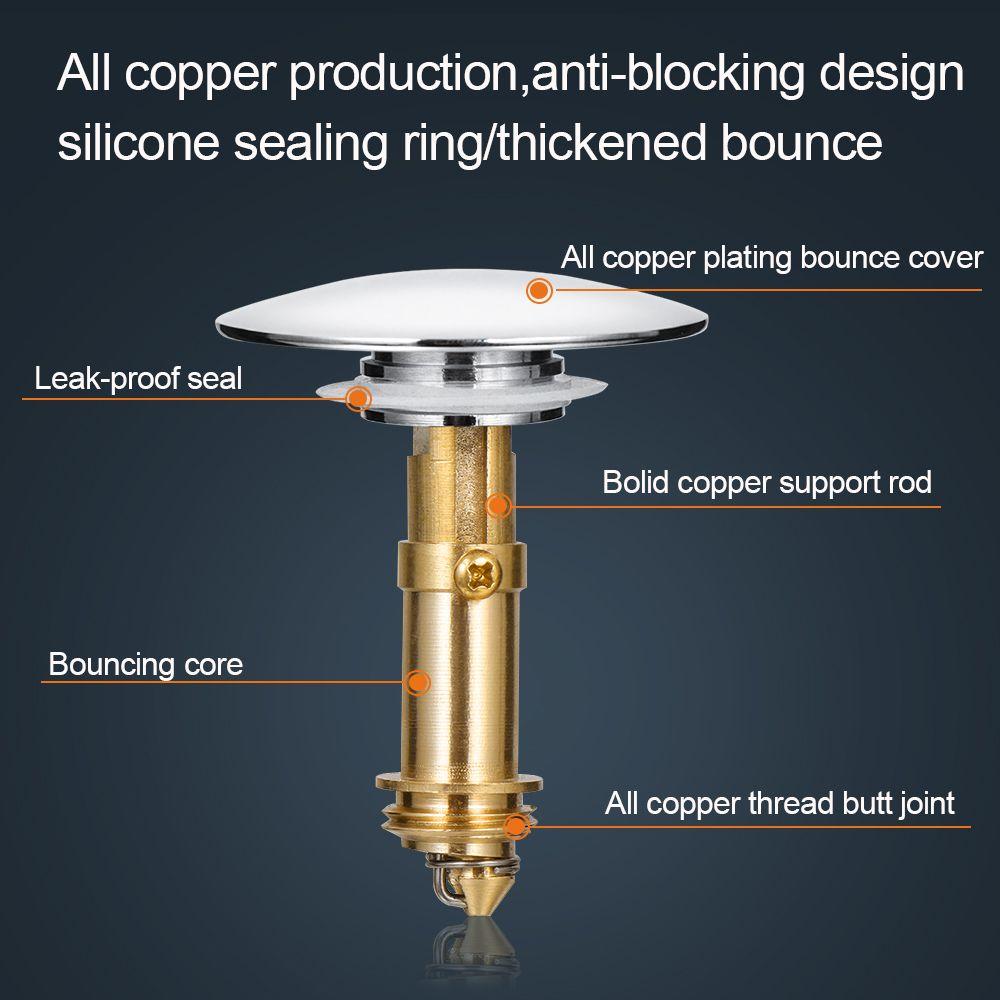 Universal Sink Drain Plug Push Up and Down Size Sink Drain Stopper Wash Basin Bounce Drain Filter