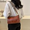 Vintage Shoulder Bag For Women Fashion Wide Strap Crossbody Bag Retro Pillow Messenger Handbag Ladies Tote