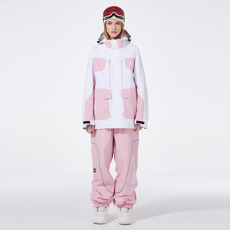 Мужской и женский лыжный костюм для улицы, зимний теплый костюм для сноуборда, водонепроницаемый, ветрозащитный, комплект куртки и брюк для катания на лыжах, большой размер, дышащий, утепленный сноубордический костюм