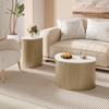 Modern Minimalist Coffee Table, Marble Grain, Wood Grain, Scandinavian Style Side Table, Multifunctional Living Room Table.