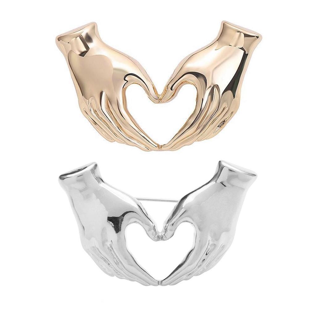 Модная мультяшная брошь в виде жеста руки с сердцем, декоративная булавка, модный значок, подходит для молодежного стиля и проявления индивидуальности