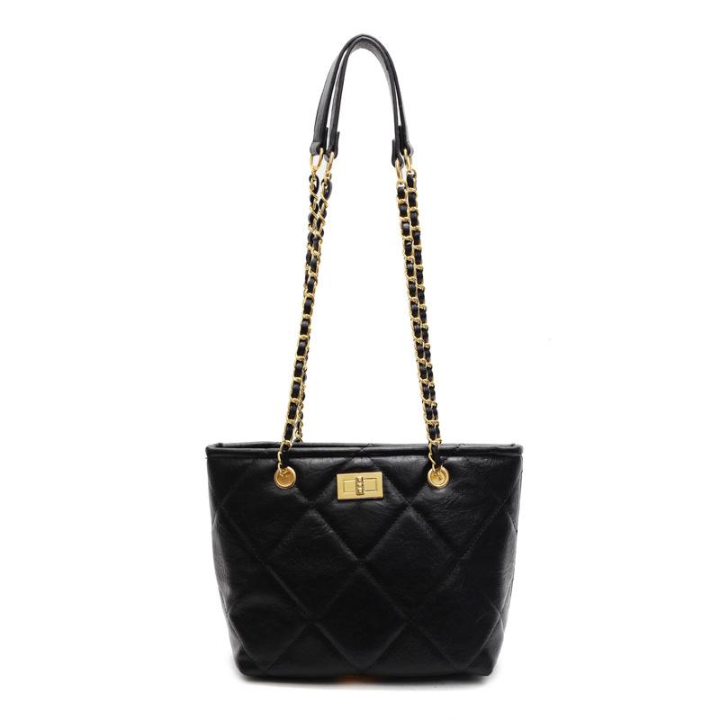 Простая сумка через плечо Xiaoxiangfeng с ромбовидной цепочкой, новая сумка-ведро весна-лето 2025, большая вместимость, универсальная сумка-мессенджер