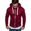 Spring And Autumn New Men's Solid Color Cardigan Hooded Fleece Casual Coat