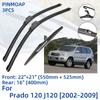 3 шт. для TOYOTA Prado 120 J120 2002-2009 22 "21" 16 "передние и задние щетки стеклоочистителя лобовое стекло резак для окон аксессуары 2005 2006 2007 2008 2009