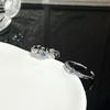 Нишевый дизайн Легкая роскошь Высокий класс Французский Простой Холодный ветер Голубой циркон Французское Открытое Наборное кольцо
