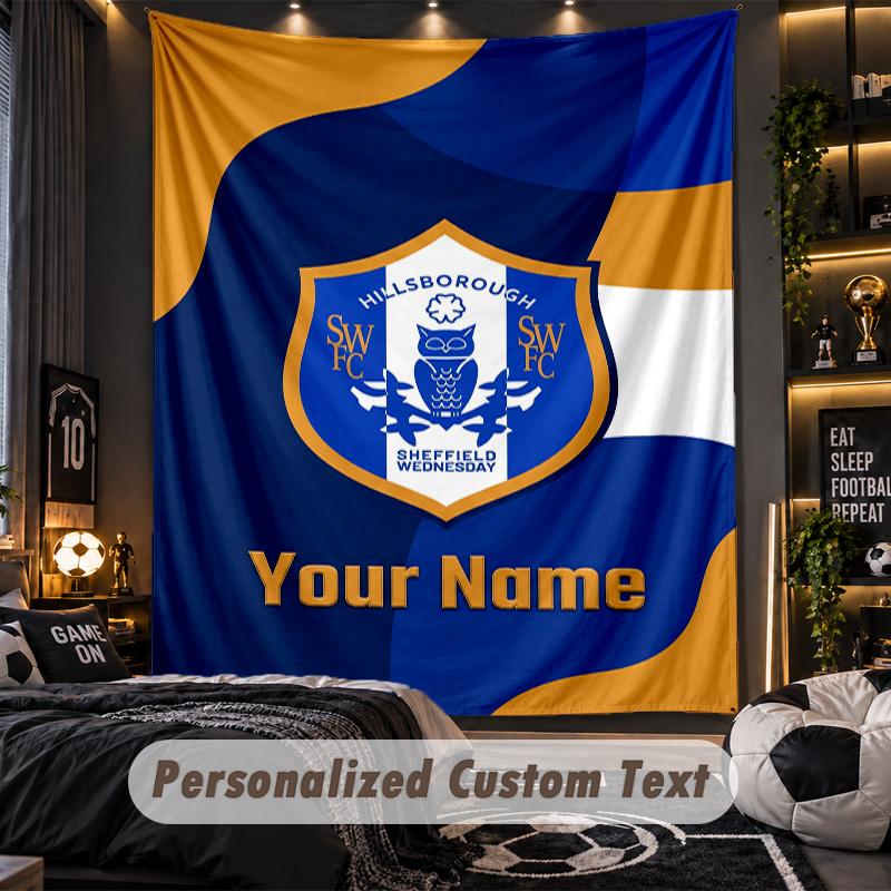 Гобелен Sheffield Wednesday FC С индивидуальным именем Текст Персонализированный настенный гобелен Декор для стен дома