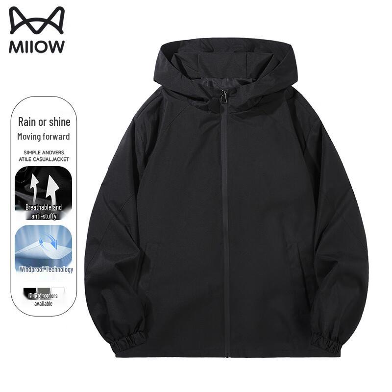 Miiow Men's Spring/Autumn Casual Hooded Windbreaker Jacket