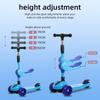 3 Wheel Scooters for Kids Sit or Stand Riding with Flip-Out Seat Adjustable Height Wide Deck Flashing Wheel Lights 3-12years Old