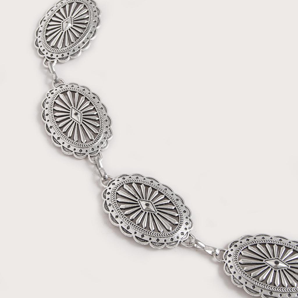 New Hollow Western Style Embossed Waist Chain Accessories Versatile and Fashionable Domestic Sales Ladies Metal Decorative Chain