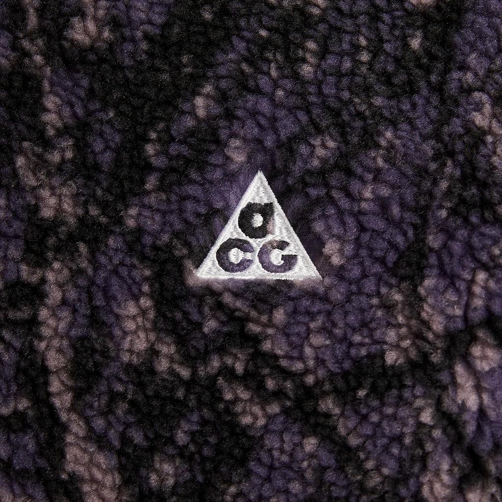 Nike ACG Therma-Fit Adv Canwell Glacier Comfortable Soft Loose Collar Fleece Jacket Men Jacket Dark-Purple Black White FZ8623-573