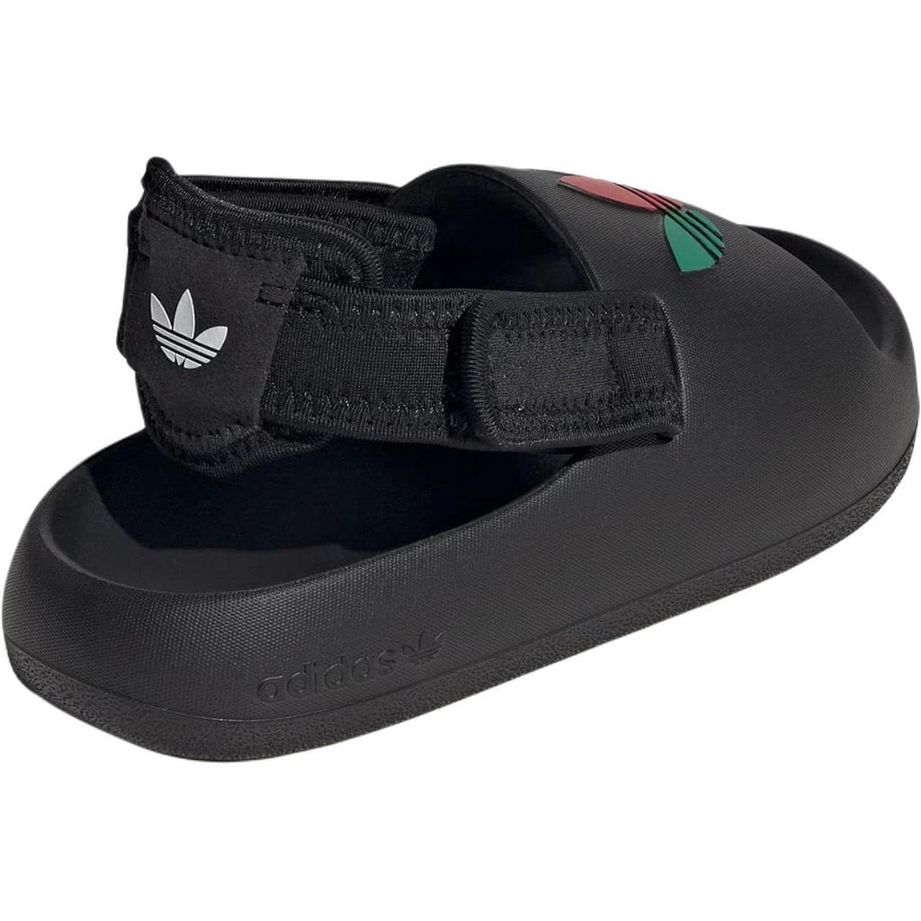 adidas Оригинальные ADIFOM ADILETTE Низкие Детские Сандалии Черный/Белый/Светло-Алый/Зеленый Дети Возраста 3 7 Лет JP5526