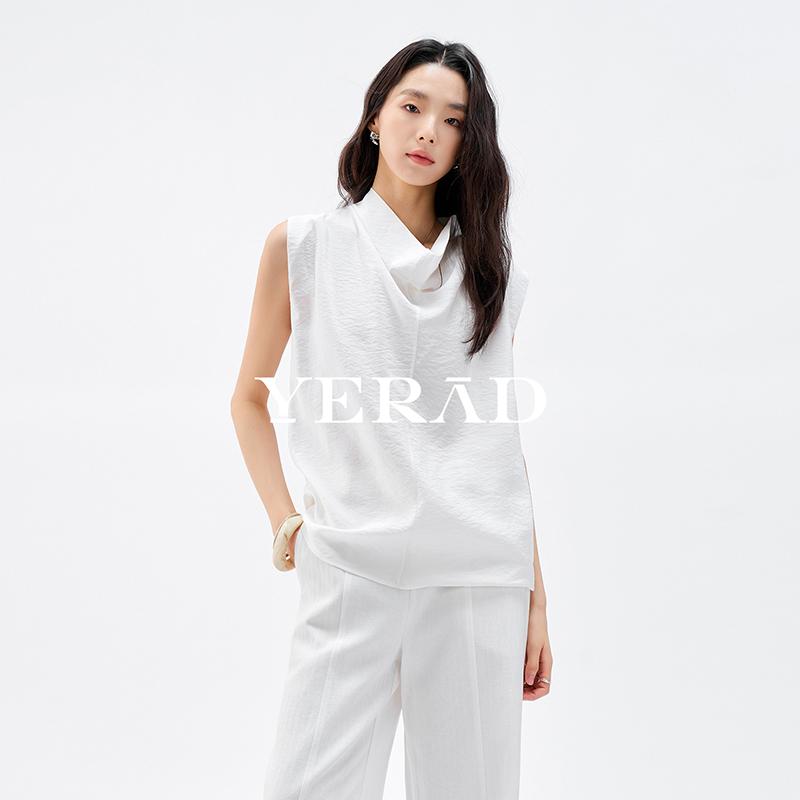 Artistic Swinging Collar Pinched Mulberry Silk Sleeveless Shirt Women's Clothing Vest Temperament Lightweight Small Shirt