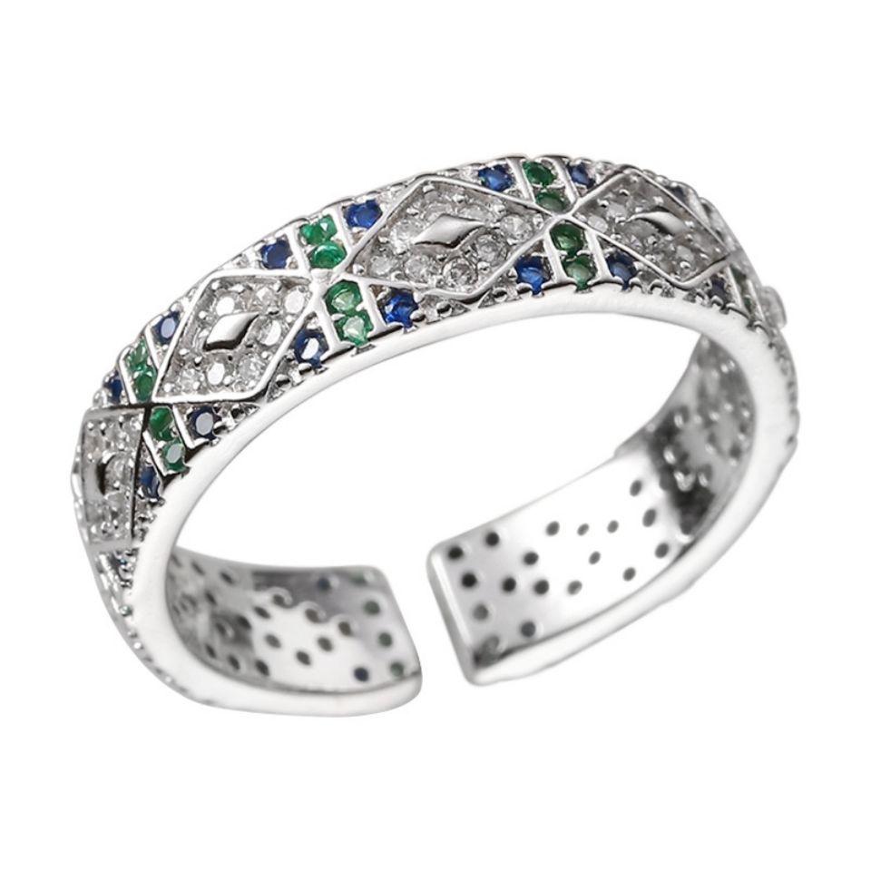 Новое женское серебряное бриллиантовое звездное легкое роскошное темпераментное открытое кольцо модный тренд ювелирный подарок J01714