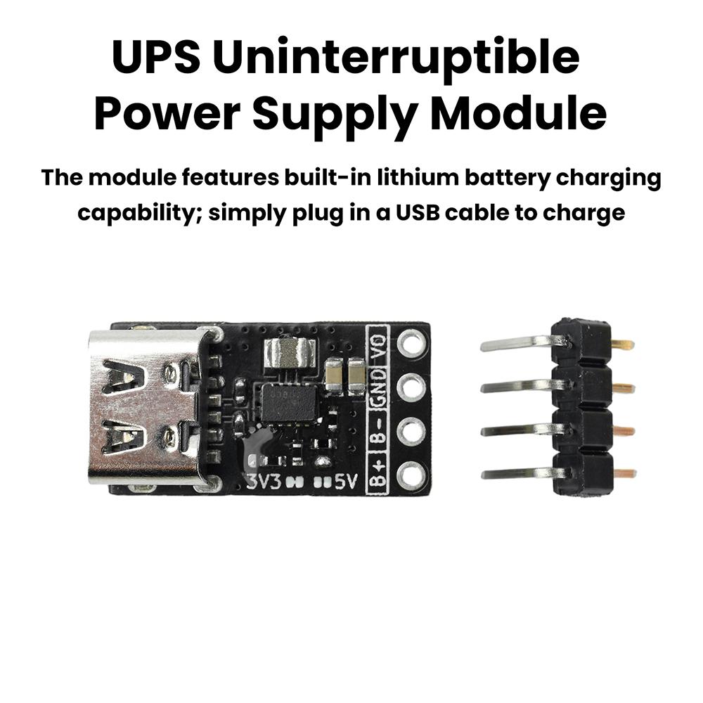 3.3V/5V Output Mini UPS Uninterrupted Power Supply Module with USB Type C Charging for STM32 ESP32 Devices