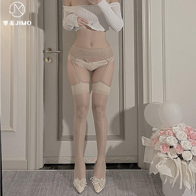Sex Underwear Classic Lace Suspender One-piece Grey Stockings Pure Sexy Black Silk Thin Suspender Socks Over Knee Stockings A