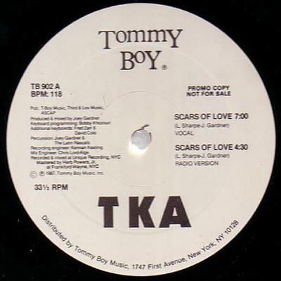 12-дюймовая пластинка TKA - Scars Of Love TB902 Tommy Boy 1987 США Рэп и хип-хоп/R&B Б/у