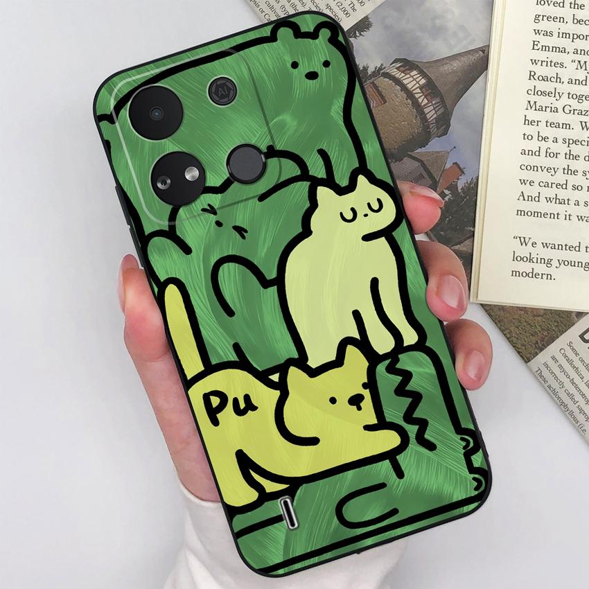 For Itel A04 A05s A16 A18 A23 A25 A26 A17 A33 A56 Phone Case Pretty Bow Pattern Fashion Shell Matte Silicone Anti Drop Protective Covers For Itel Capa