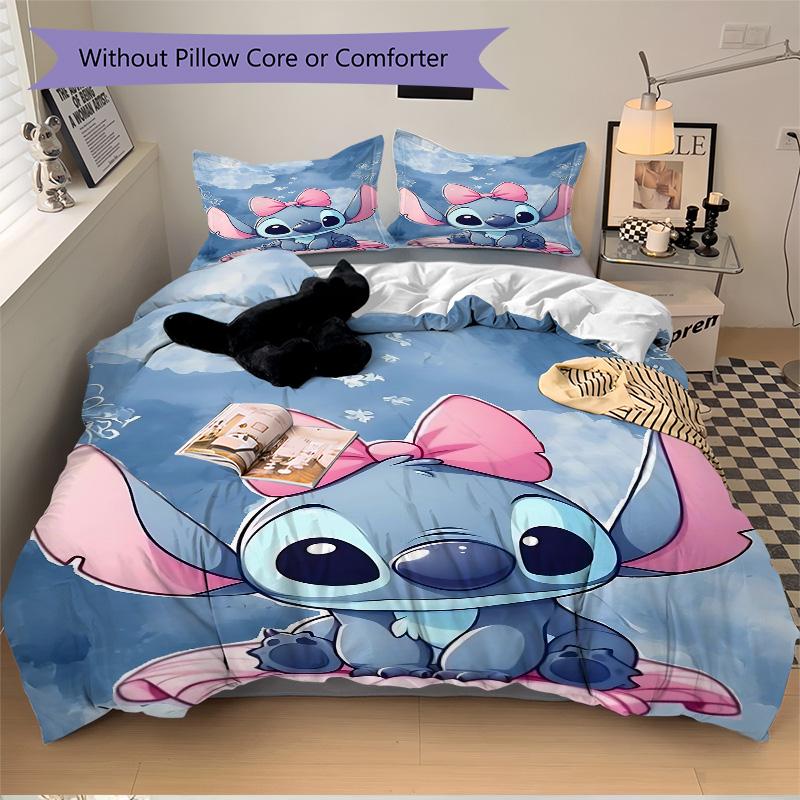 Stitch Dreams Clouds Print 3Pcs Bedding Setduvet Cover With 2 Bedropillowcase Home Birthday Gift