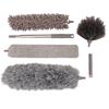 6Pcs 1 Set Microfiber Duster Telescopic Pole Washable Cobweb Duster Dusting Set for Ceiling Corner