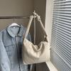 Solid Color Simple Casual Cotton Bag Large Capacity Texture Versatile Shoulder Bag Korean Version Messenger Tote Bag