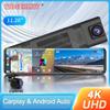 4K Rearview Mirror Carplay & Android AutoWifi Video Recorder 10/12Inch Dash Cam for Car DVR GPS Navigation Reversing Camera
