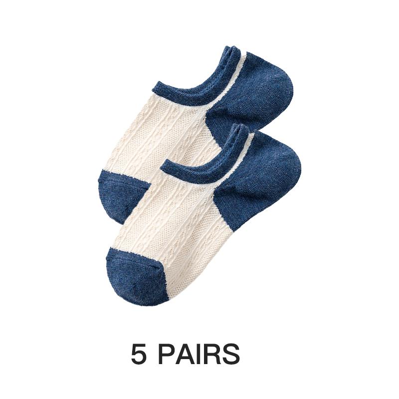 5 пар летних женских носков в стиле ретро ярких цветов, хлопковые повседневные сетчатые милые короткие невидимые носки, размер ЕС 35-39