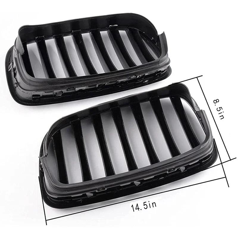 1 пара Решетка переднего бампера автомобиля Глянцевая черная Решетка радиатора 'Ноздри' Гоночная решетка для BMW X5 E70 X6 E71 2007-2014 #51137307599 51137307600