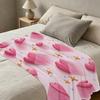 Lightweight Flannel Throw Blanket Soft Cozy Love & Star Print Blanket for Sofa, Bed, Perfect Valentine's Gift for Home Cuddling & Decor