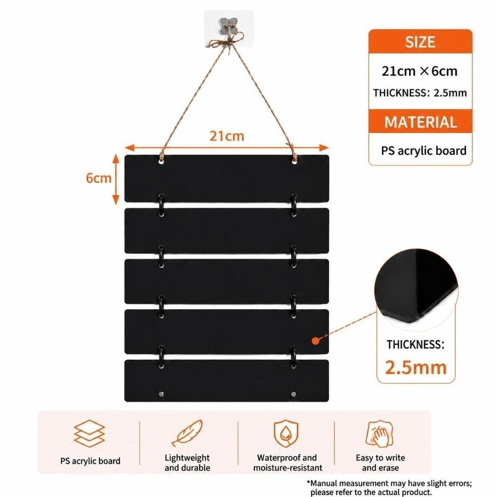 With Jute Rope Hanging Chalkboard Sign Erasable Hanging Blackboard Cafe Restaurant Home Decor