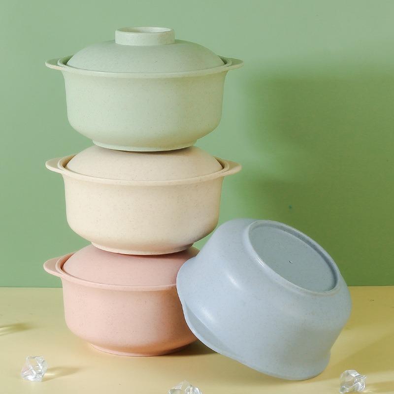 Wheat Fiber Non-stick Pan, Frying Pan, Pancake Pan, Snow Flat Frying Pan, Steaming and Boiling Milk, Breakfast Cereal Pan with Lid Set